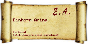 Einhorn Anina névjegykártya